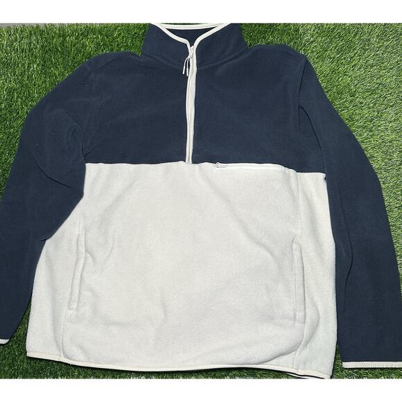 Goodfellow and Co Fleece Jacket Men’s Size XL Tan/Blue Quarter Zip Men’s Fleece - Picture 1 of 7